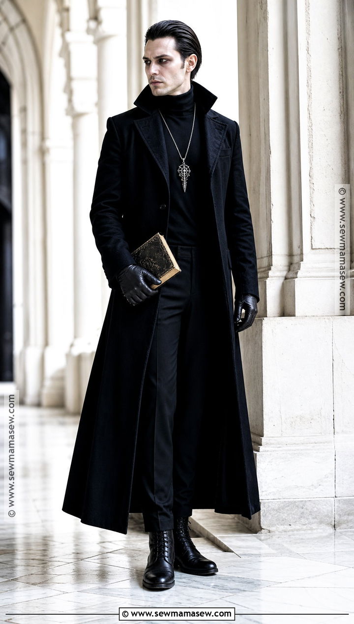 Vampire Outfit With Long Black Coat - 30 vampire clothes for men