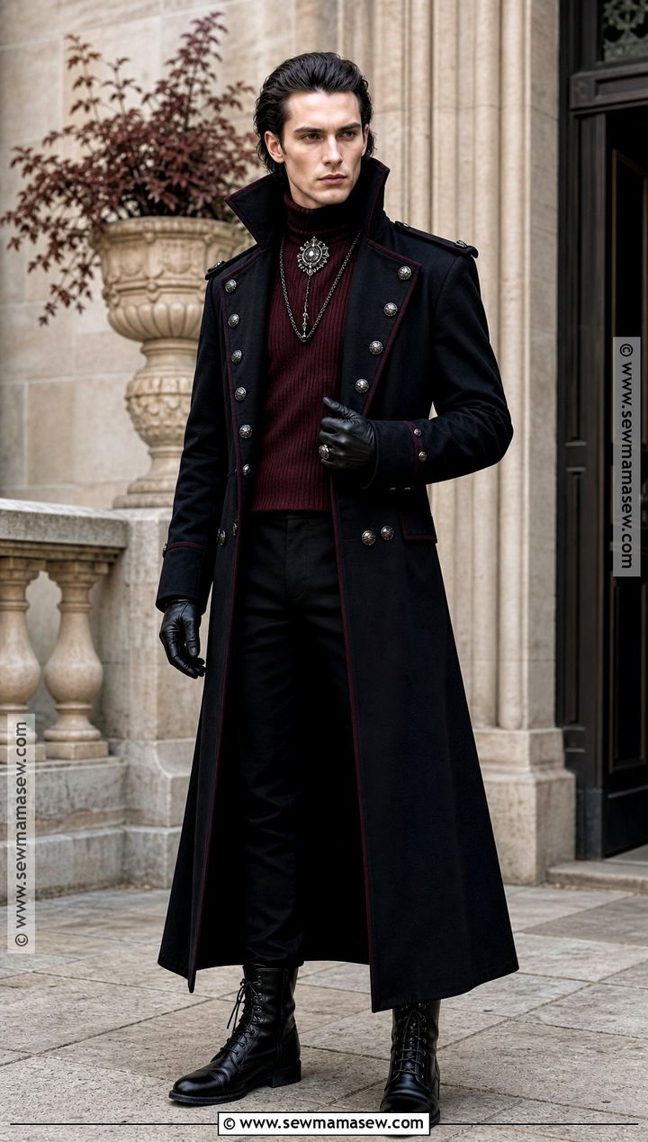 Vampire Outfit With Military Coat - 30 male vampire outfit ideas