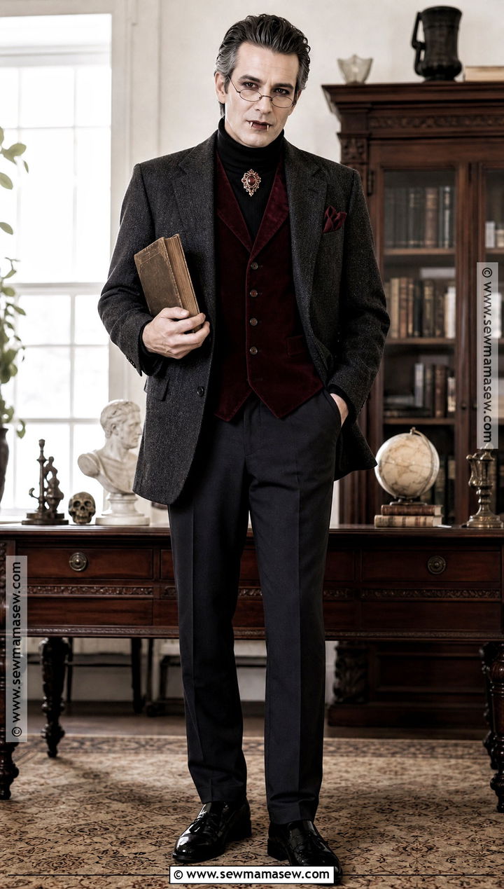 Vampire Professor Costume With Tweed Blazer - 35 vampire costume ideas