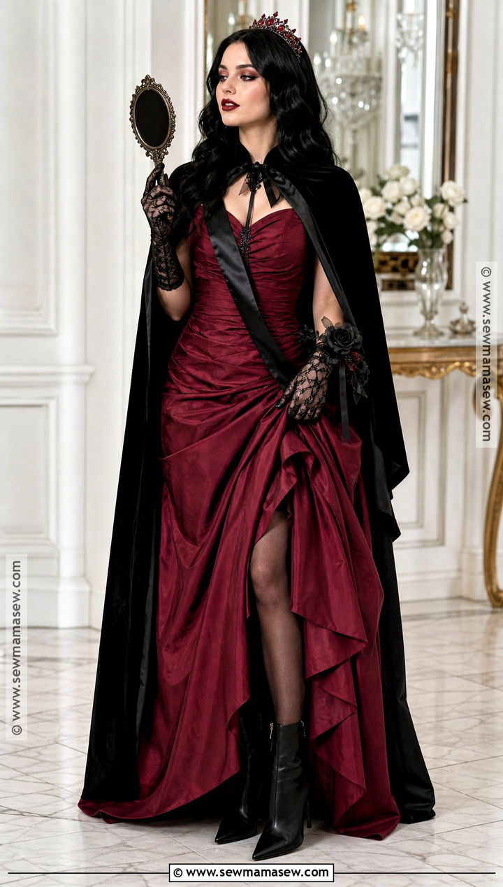 Vampire Prom Queen Costume With Red Cape - 35 prom queen halloween costume ideas