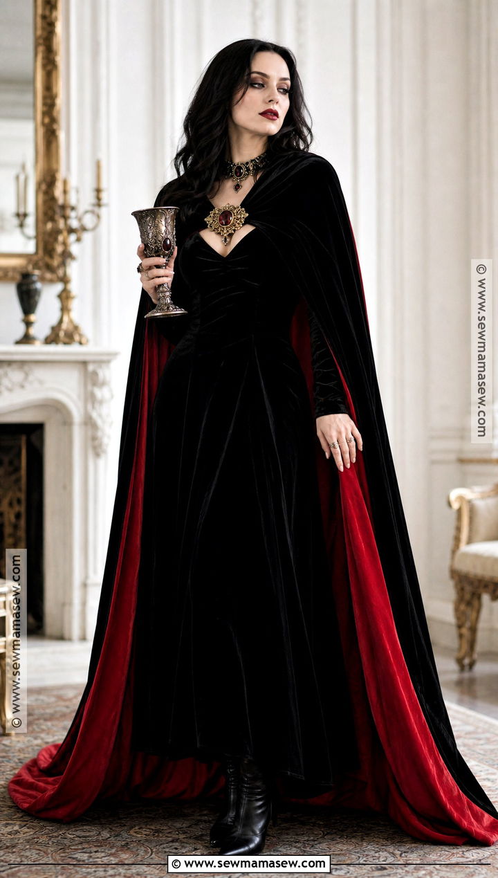 Vampire Queen Costume With Red Cape - 30 Single Halloween Costumes for Women
