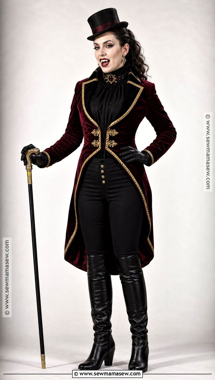Vampire Ringmaster Costume With Tailcoat - 30 Halloween Vampire Costumes for Women