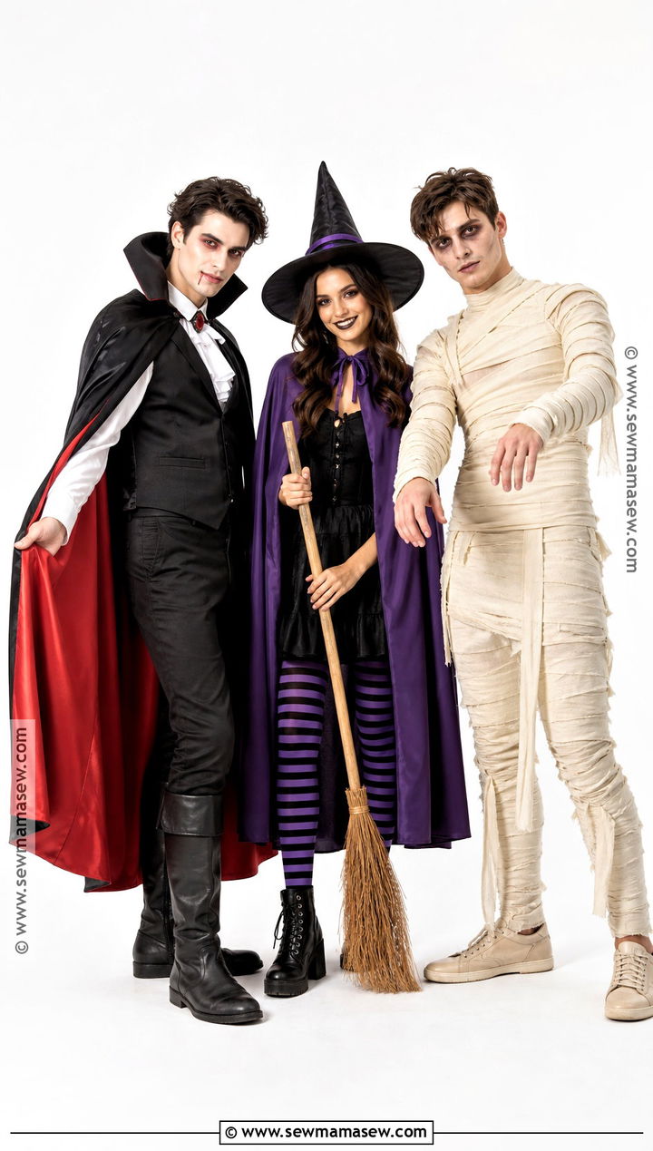 Vampire Witch And Mummy Trio Costume - 30 easy trio costumes