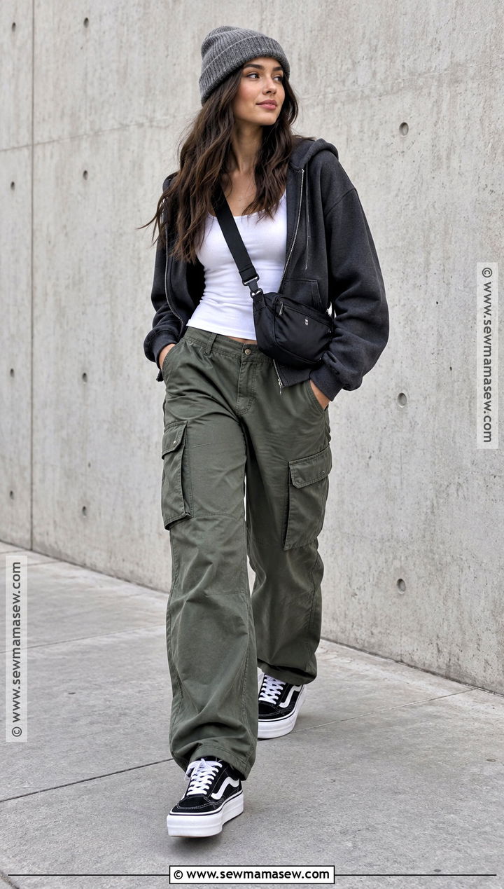 Vans With Cargo Pants And Hoodie - 15 Vans Autumn Outfit Ideas