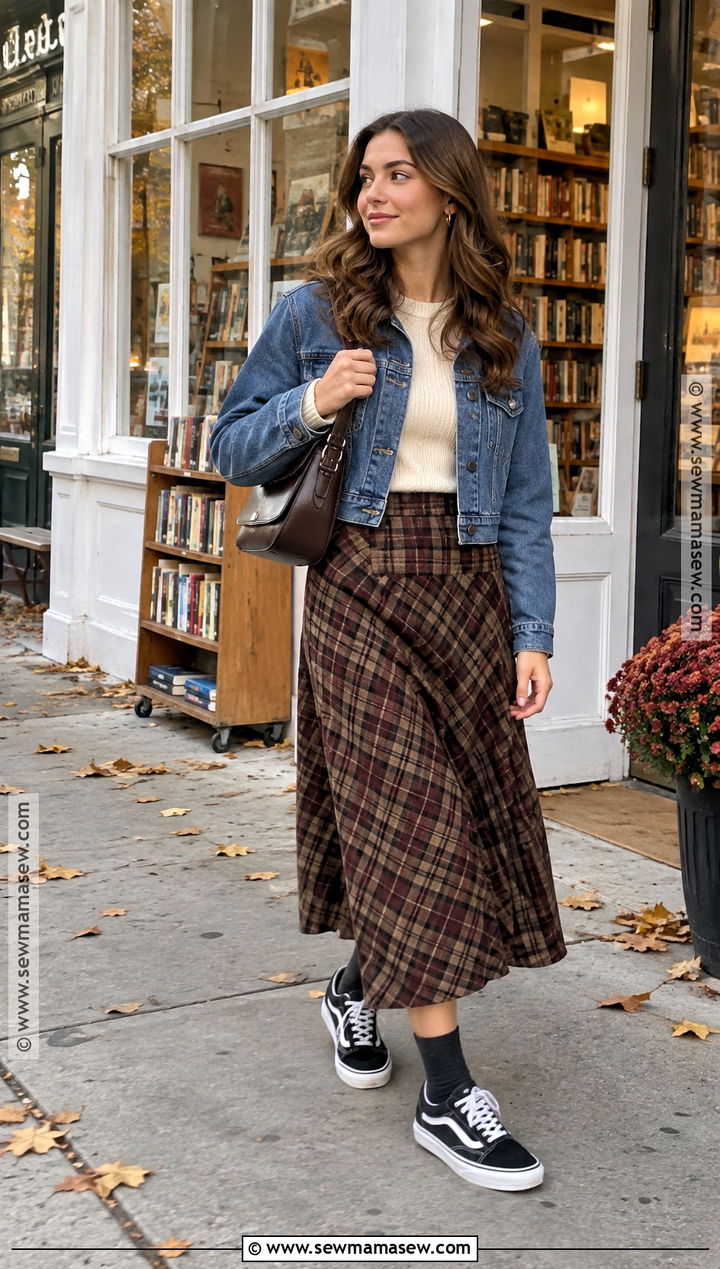 Vans With Plaid Skirt And Sweater - 20 vans outfit fall ideas