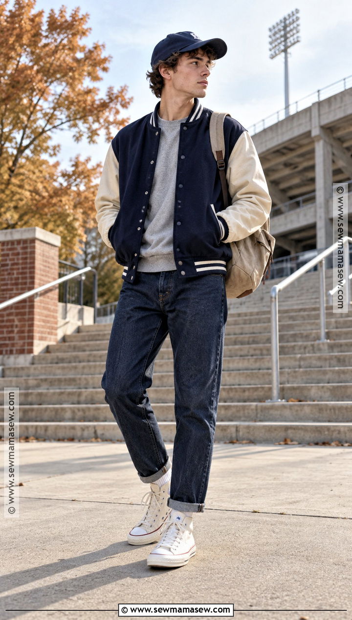 Varsity Jacket 80s Fall Outfit - 15 80s fall outfits for men