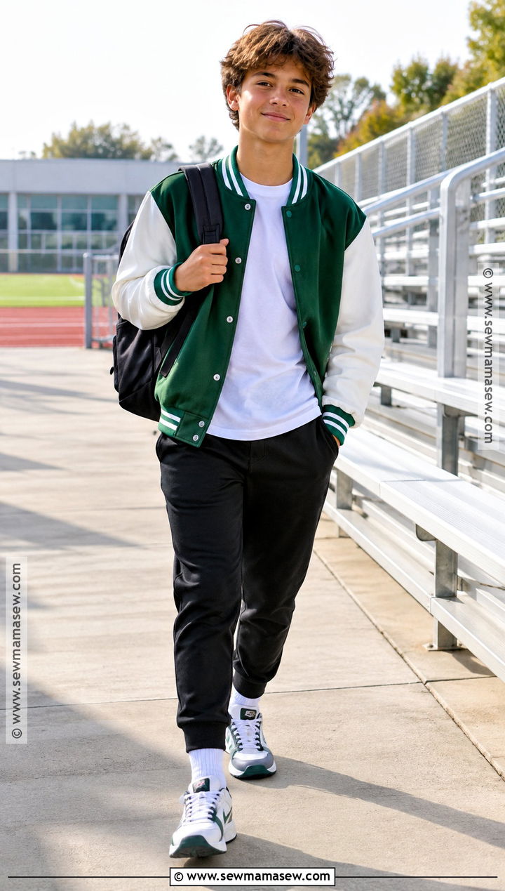 Varsity Jacket And Jogger Pants 6th Grade Outfit - 15 Back To School Fits 6Th Grade