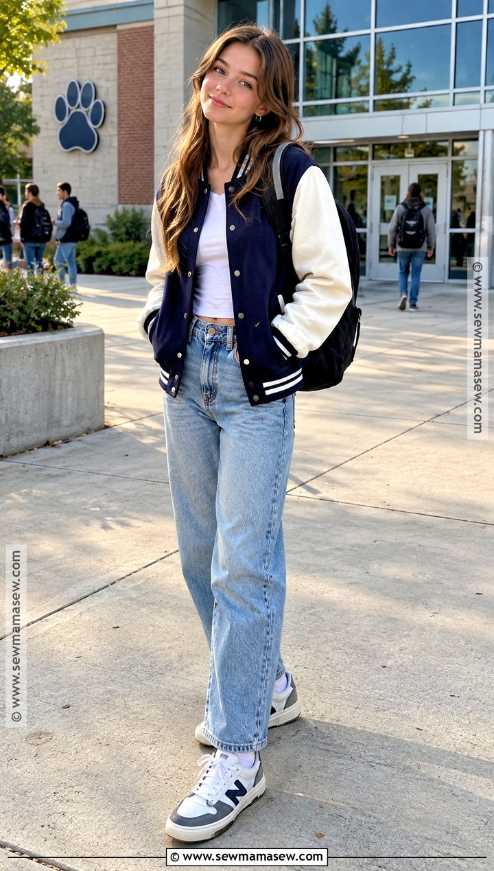 Varsity Jacket Back To School Outfit - 20 back to school outfits highschool freshman
