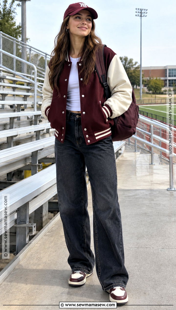 Varsity Jacket Back To School Outfit - 20 di back to school outfit ideas