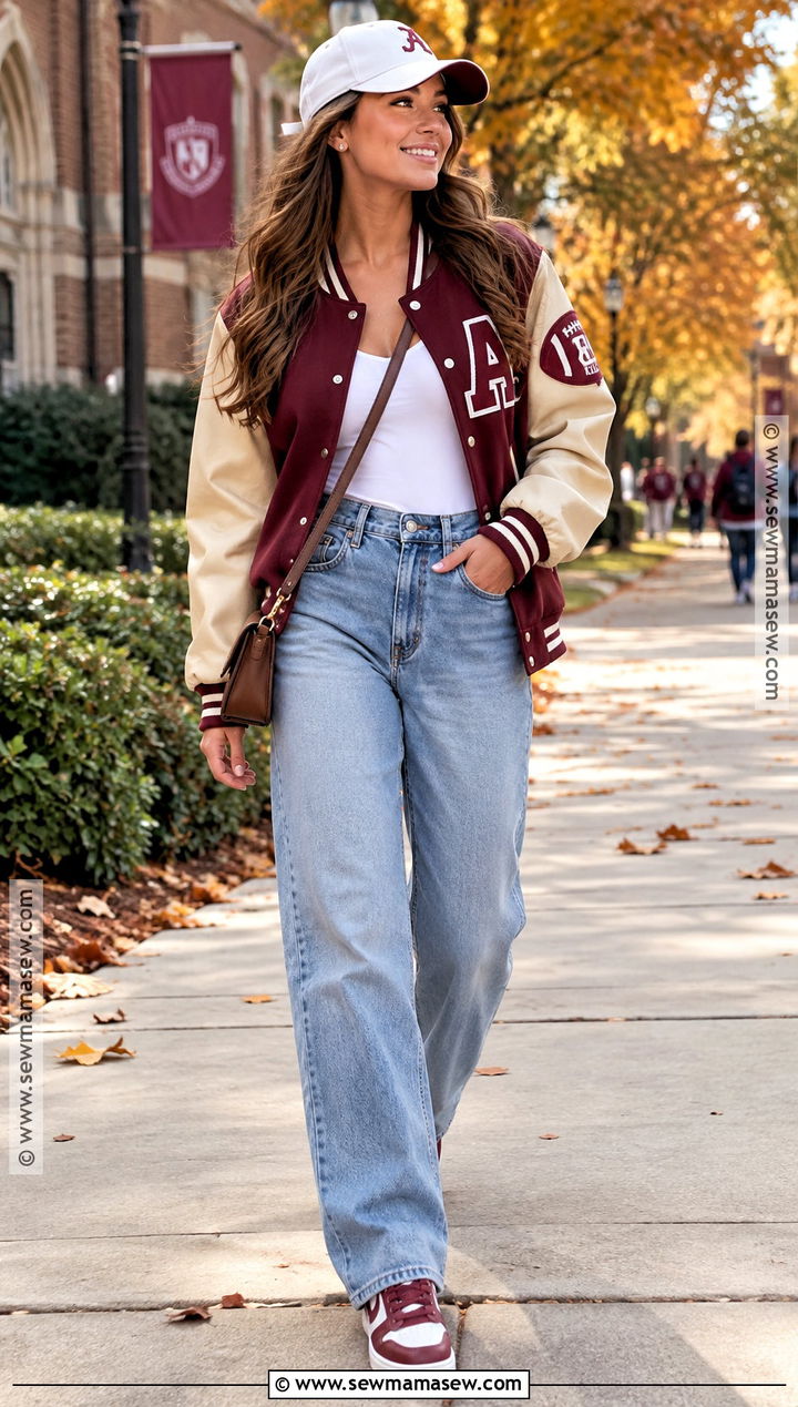 Varsity Jacket Fall Game Day Outfit - 25 Fall Game Day Outfit Ideas