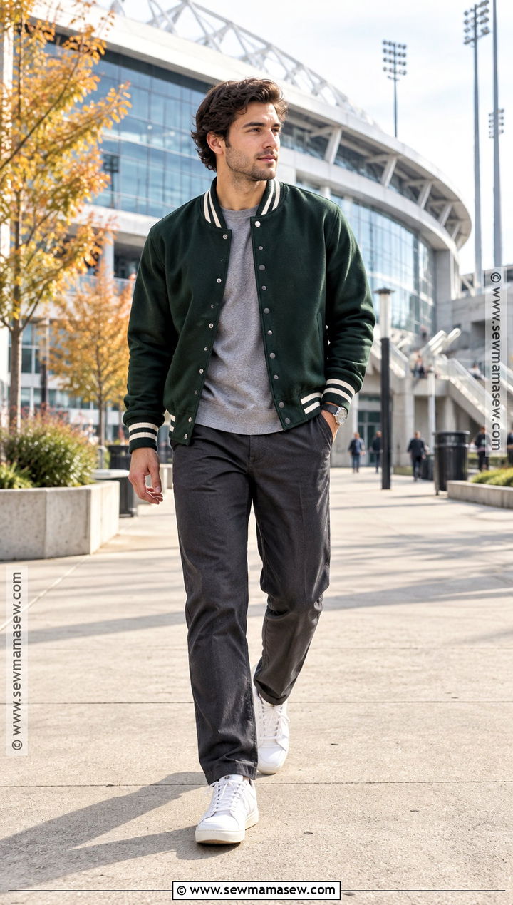 Varsity Jacket Fall Outfit - 20 Fall Mens Fashion Ideas