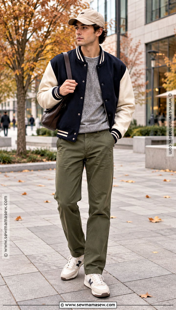 Varsity Jacket Mens Fall Outfit - 25 mens fall outfits