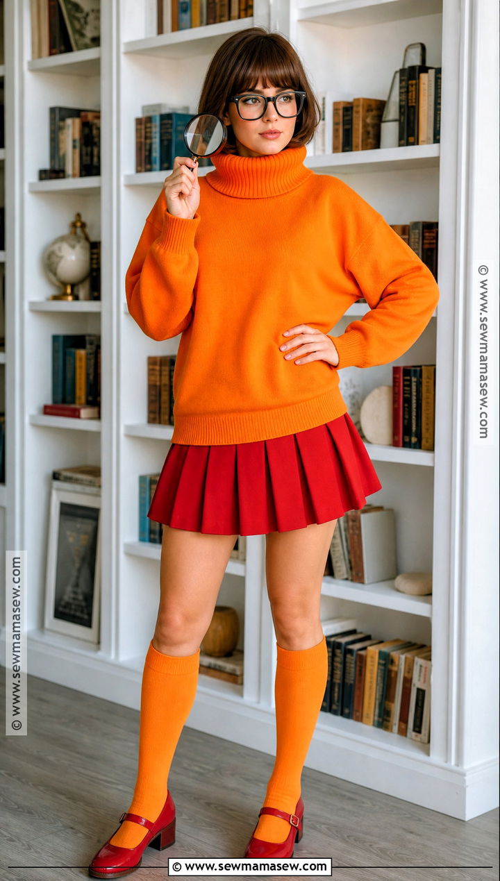 Velma Costume With Orange Sweater - 50 cute halloween costumes