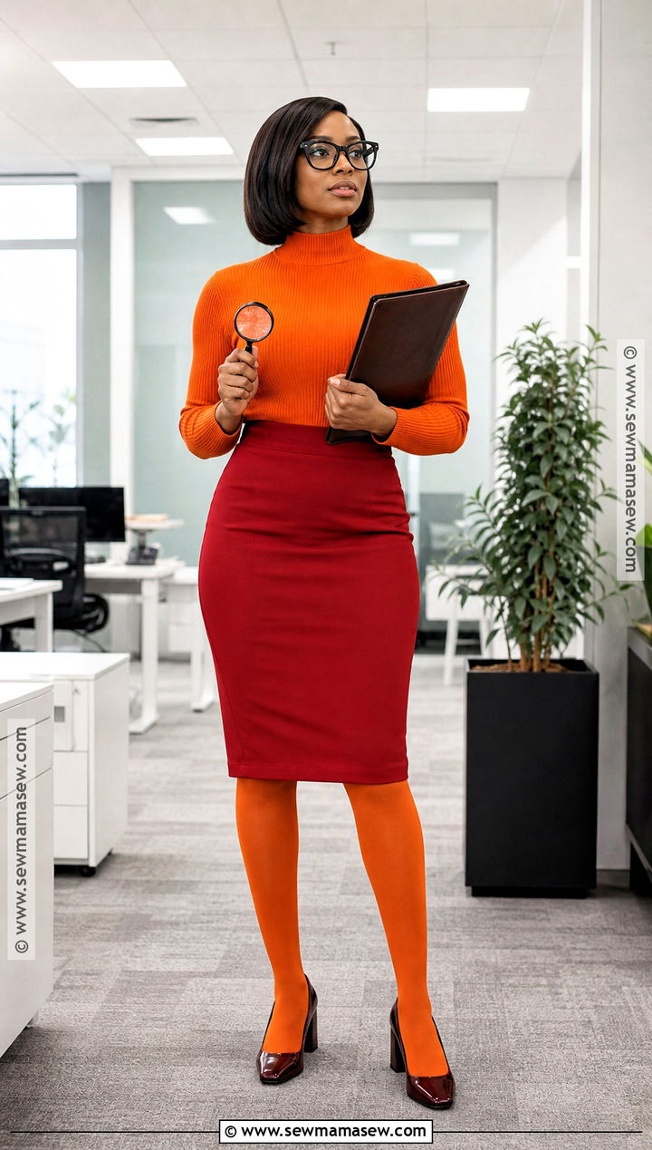 Velma Costume With Red Pencil Skirt - 30 velma costume ideas for black women