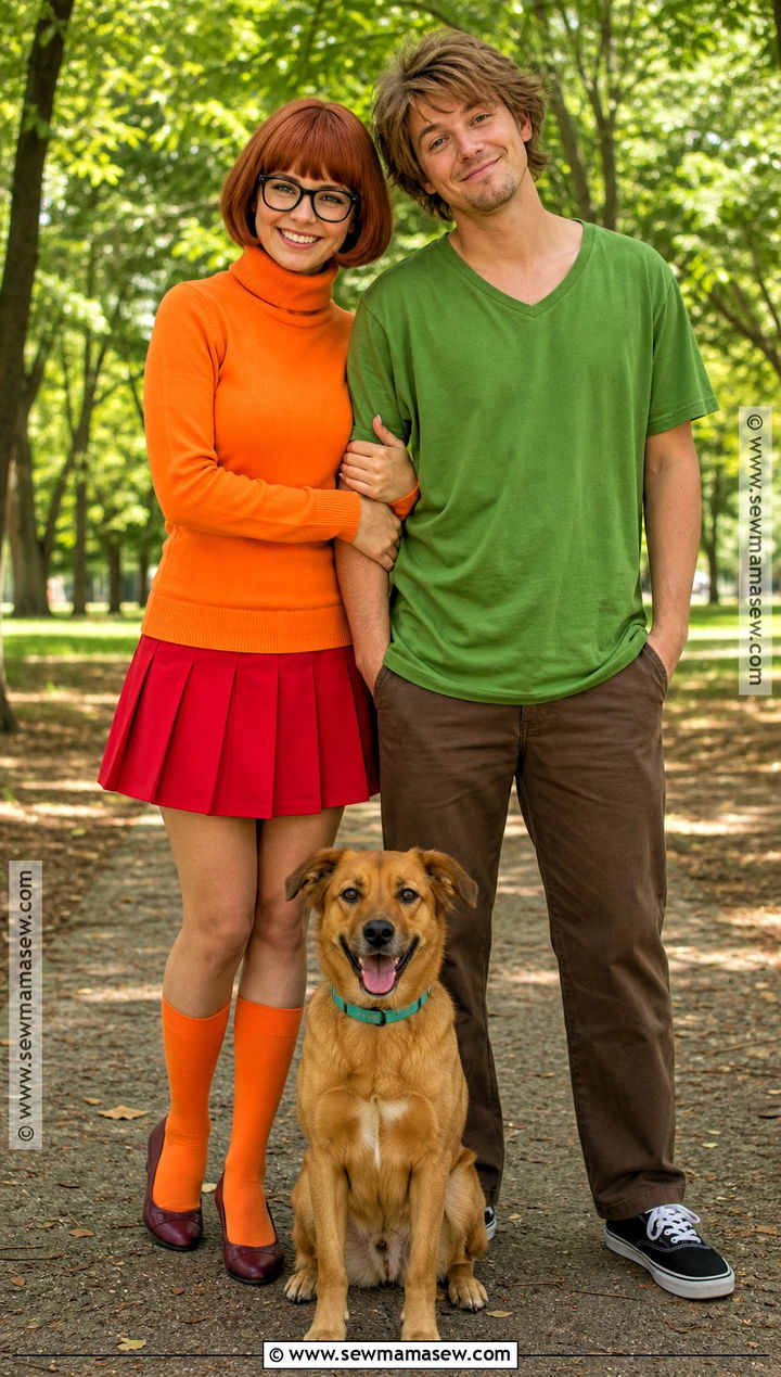 Velma and Shaggy Costume With Dog - 35 velma and shaggy costume ideas