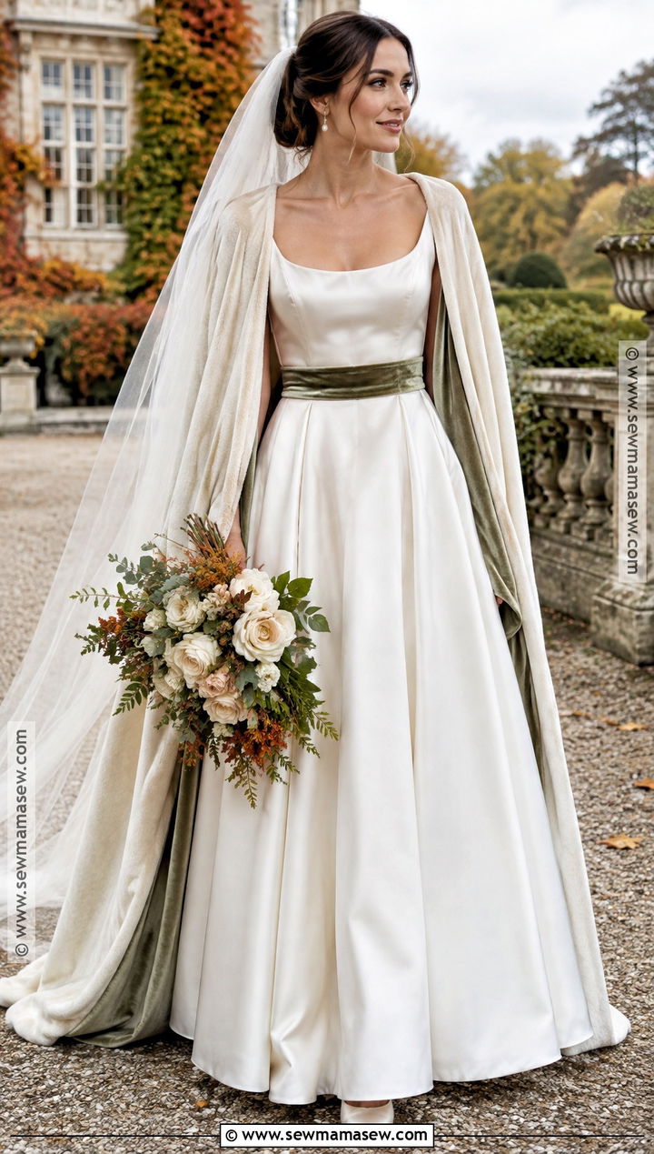Velvet Accent October Wedding Dress - 15 wedding dress october ideas