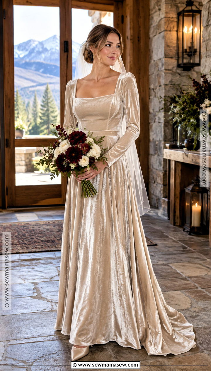 Velvet Autumn Wedding Dress - 20 autumn wedding dress the bride ideas
