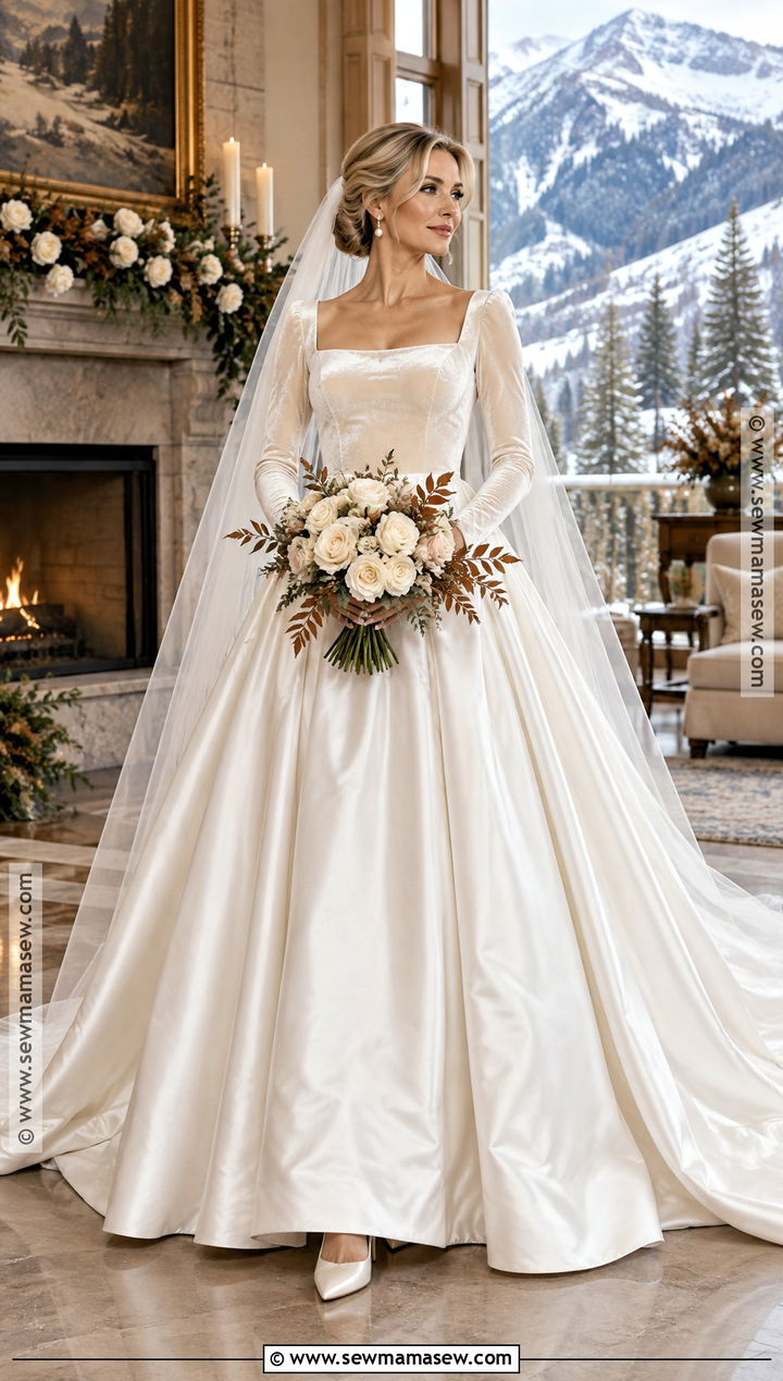 Velvet Bodice Fall Princess Wedding Dress - 15 fall princess wedding dress ideas