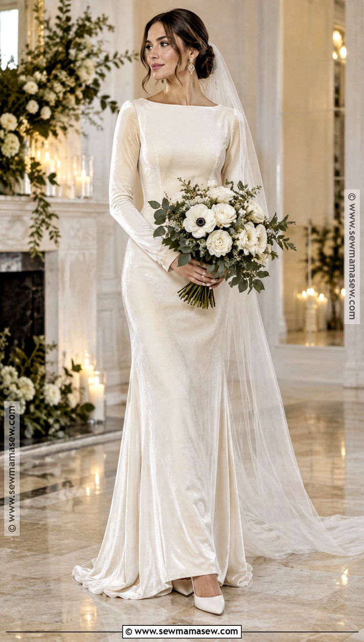 Velvet Bridal Gown for Fall Wedding - 20 fall wedding gowns