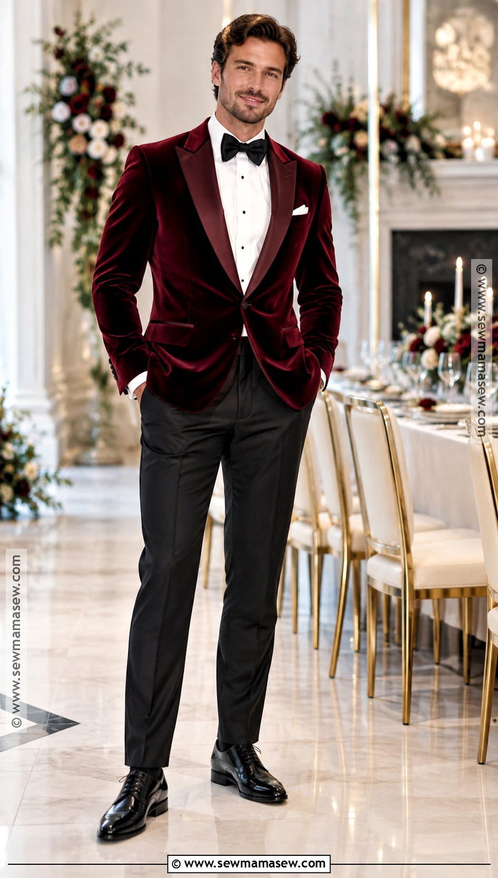 Velvet Dinner Jacket Fall Wedding Attire - 20 fall wedding mens attire ideas