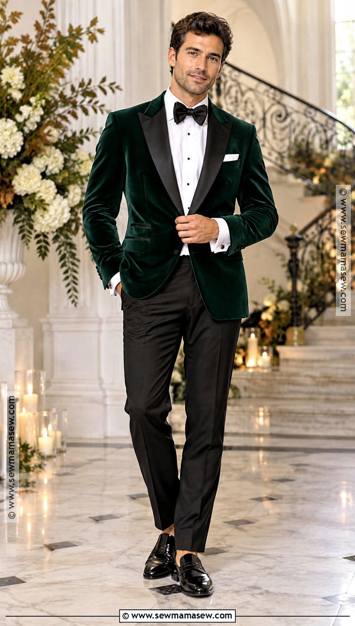Velvet Dinner Jacket Fall Wedding Guest Outfit - 20 mens fall wedding attire guest ideas