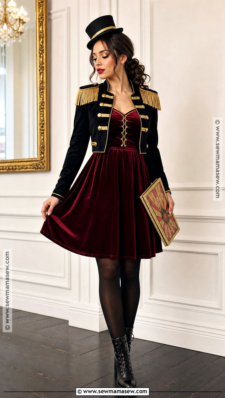 Velvet Dress Ringmaster Costume - 30 Ring Master Costume Ideas for Women