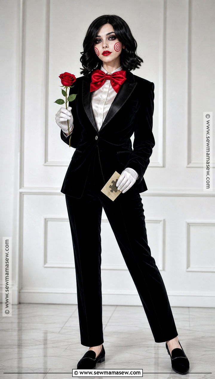Velvet Jigsaw Costume With Bow Tie - 40 jigsaw costume ideas for women