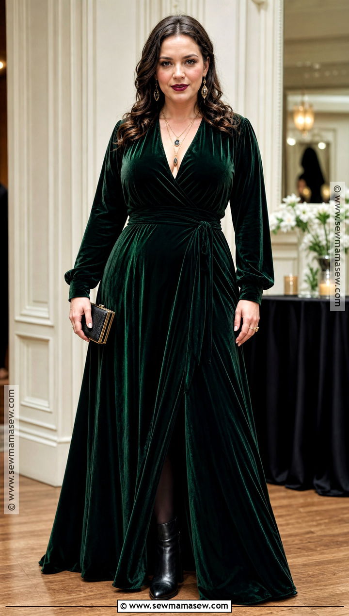 Velvet Maxi Dress Witch Outfit - 30 Modern Witch Outfit Aesthetic Ideas