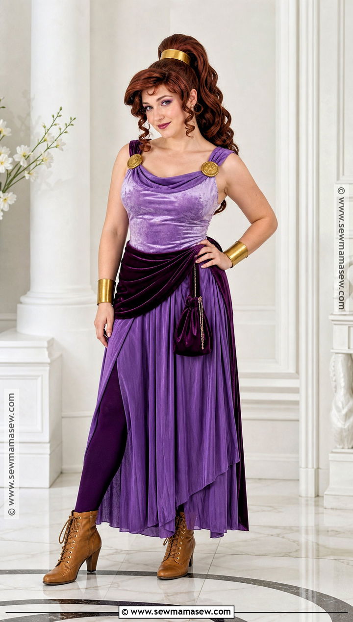 Velvet Megara Cosplay With Plum Accents - 35 megara cosplay ideas