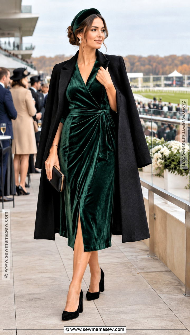 Velvet Midi Dress Fall Horse Race Outfit - 20 Fall Horse Race Outfit Ideas
