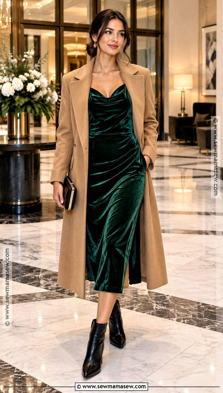 Velvet Midi Dress Fall Proposal Outfit - 25 fall proposal outfit ideas