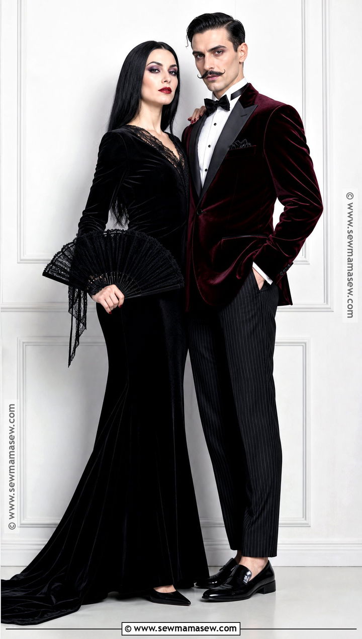 Velvet Morticia And Gomez Addams Costume - 40 morticia and gomez addams costume ideas