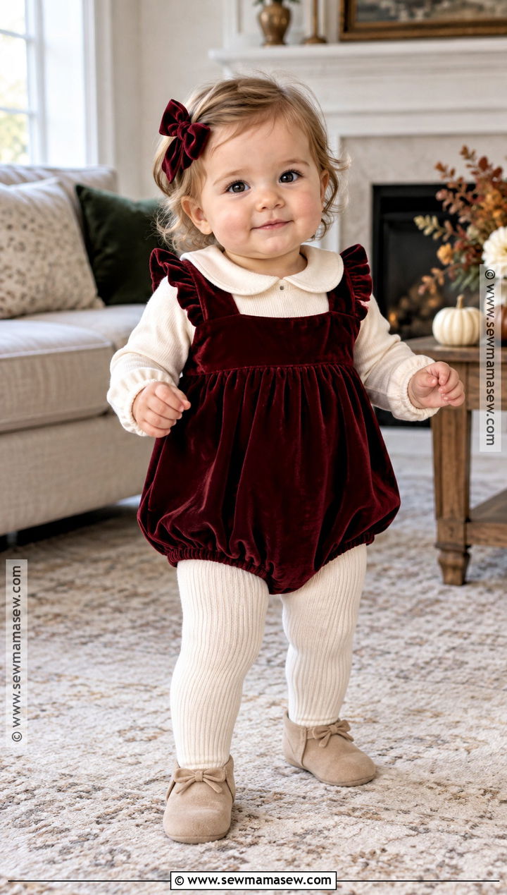 Velvet Romper Thanksgiving Baby Outfit - 15 thanksgiving baby outfits