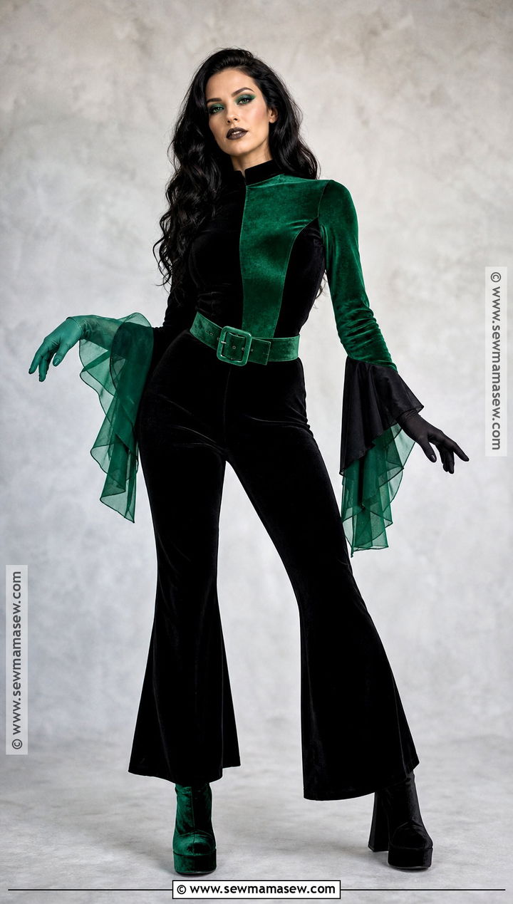 Velvet Shego Costume With Flared Pants - 45 shego costume ideas