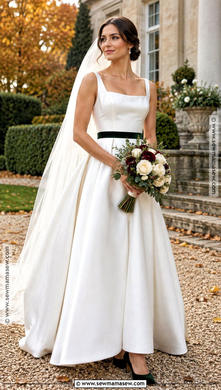 Velvet Trim Fall Bridal Dress - 20 fall bridal dresses