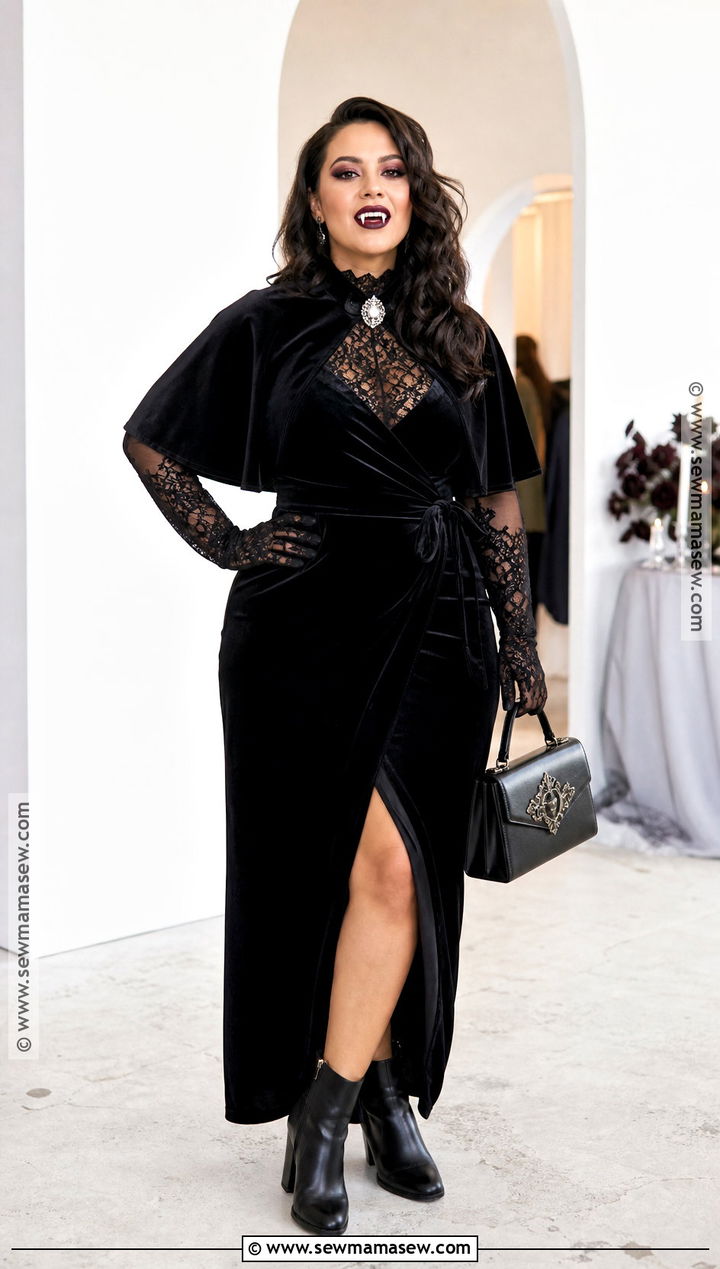 Velvet Vampire Wrap Dress - 45 vampire dress ideas