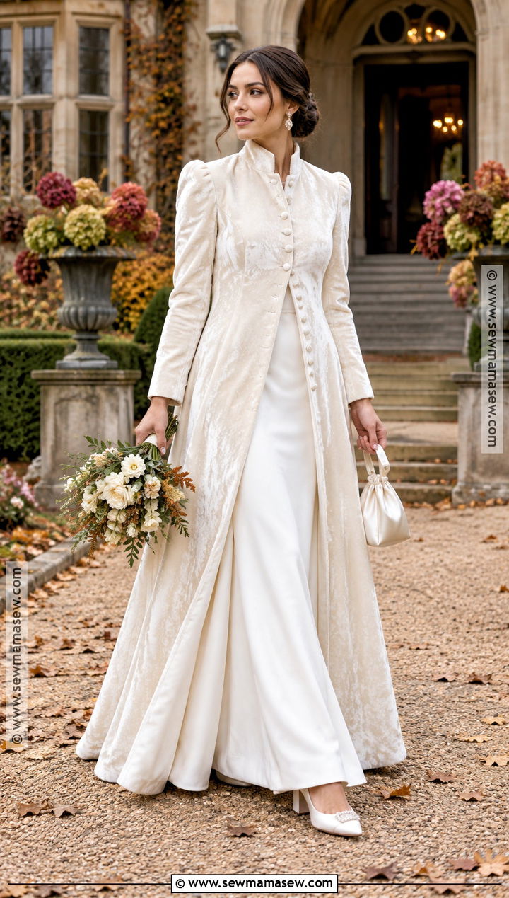 Velvet Wedding Coat - 15 fall wedding coats for brides