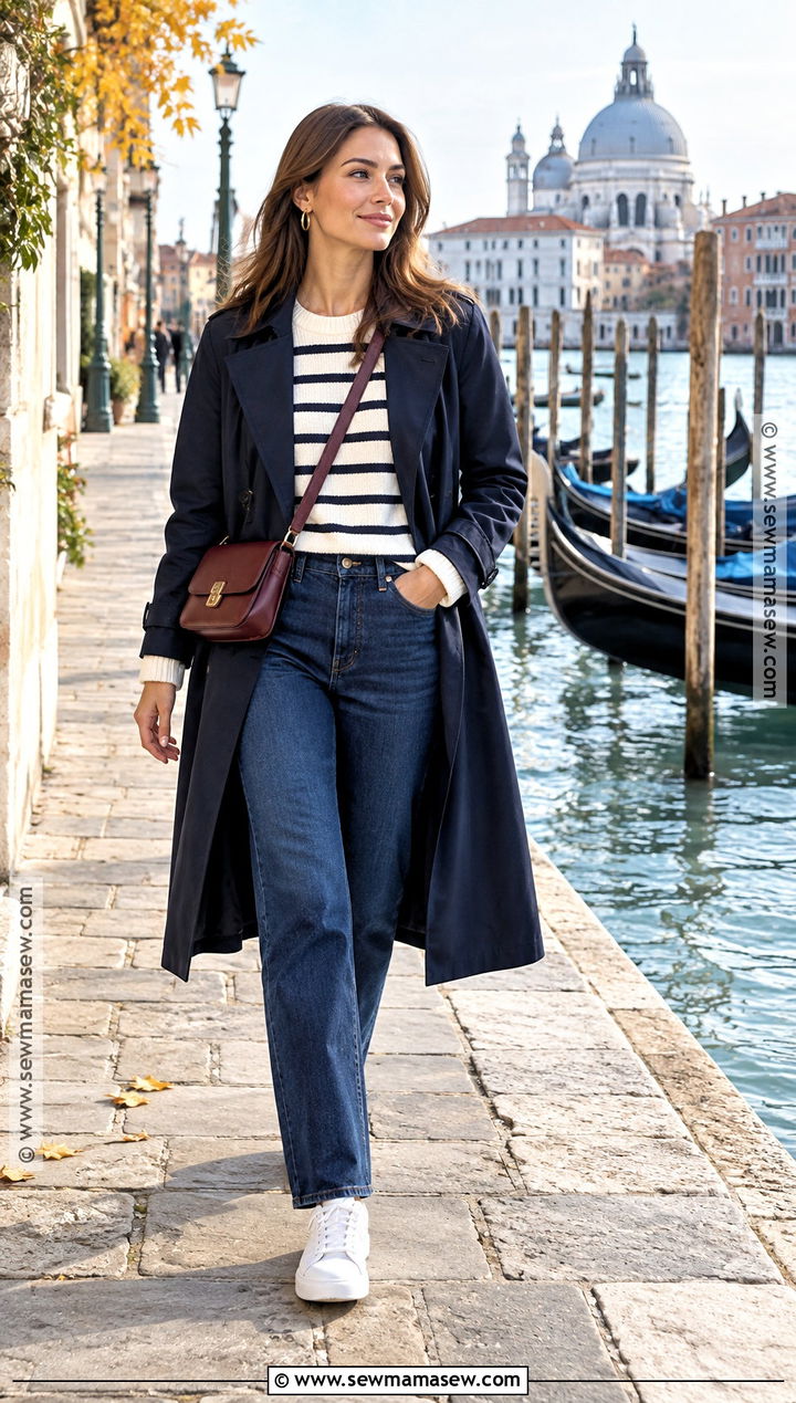 Venice Autumn Striped Sweater And Jeans Outfit - 15 venice italy outfit autumn ideas