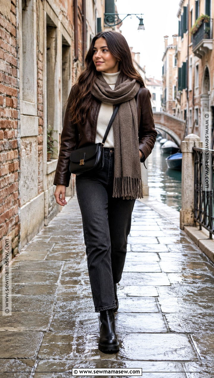 Venice November Leather Jacket Outfit - 15 venice in november outfits