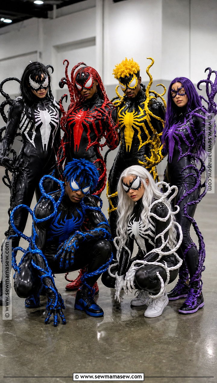 Venom Group Costume With Different Symbiotes - 35 venom costume ideas