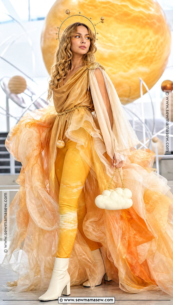 Venus Solar System Costume With Golden Clouds - 30 Solar System Costume Ideas