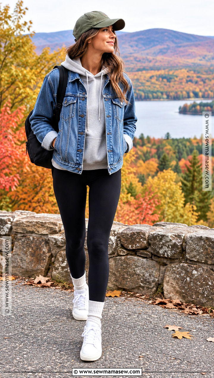 Vermont Fall Denim Jacket And Hoodie Outfit - 20 vermont fall outfit ideas