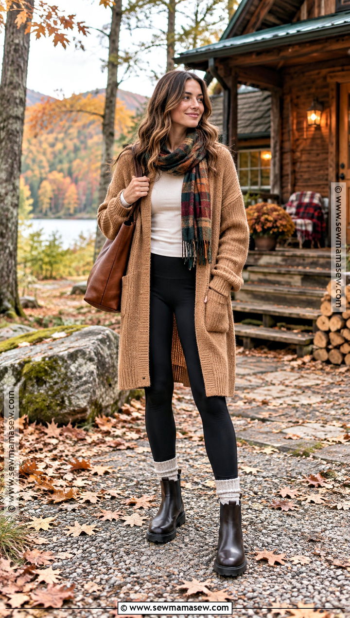 Vermont Fall Oversized Cardigan And Leggings Outfit - 20 vermont fall outfit ideas