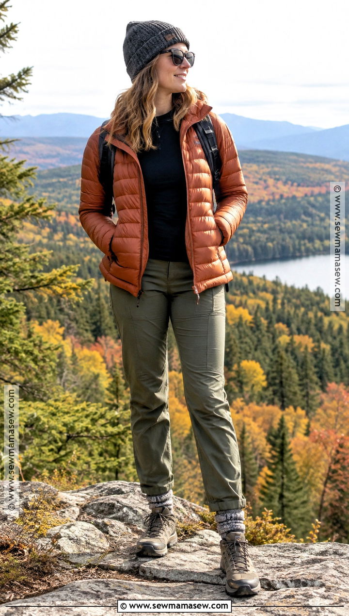 Vermont Fall Puffer Jacket And Hiking Pants Outfit - 20 vermont fall outfit ideas