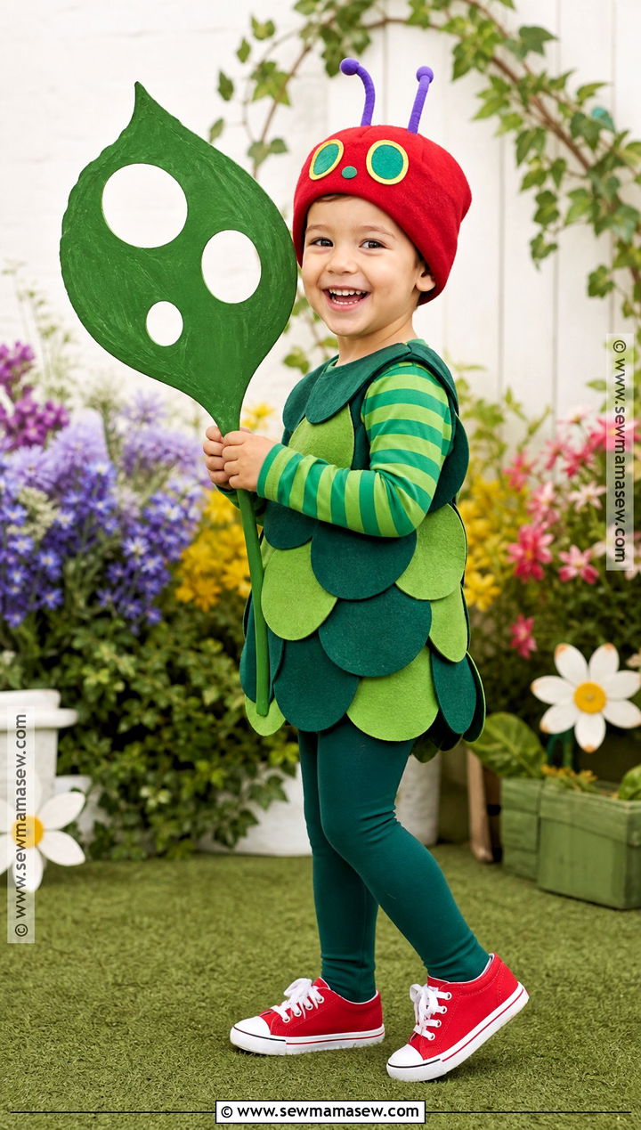 Very Hungry Caterpillar Costume With Green Stripes - 35 book character dress up ideas