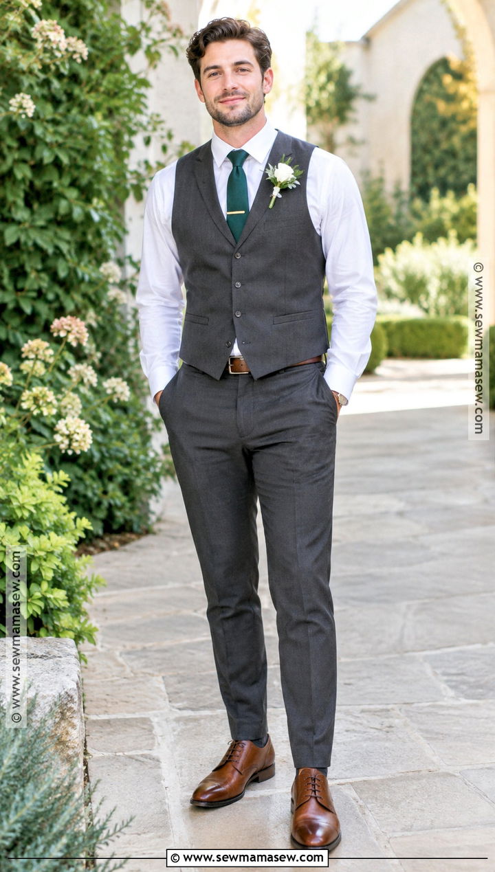 Vest And Dress Shirt Groom Attire - 25 fall wedding groom attire ideas