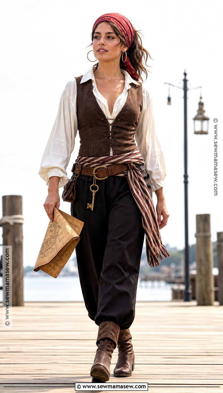 Vest And Trousers Pirate Costume - 30 Simple Pirate Costume Ideas for Women