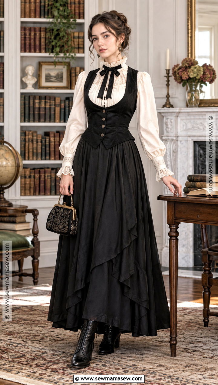 Victorian Blouse And Long Skirt Autumn Goth Outfit - 20 autumn goth outfits