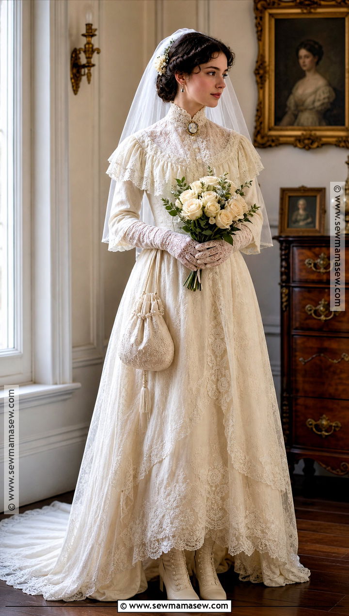 Victorian Bride Costume With Lace Gloves - 35 bride costume ideas