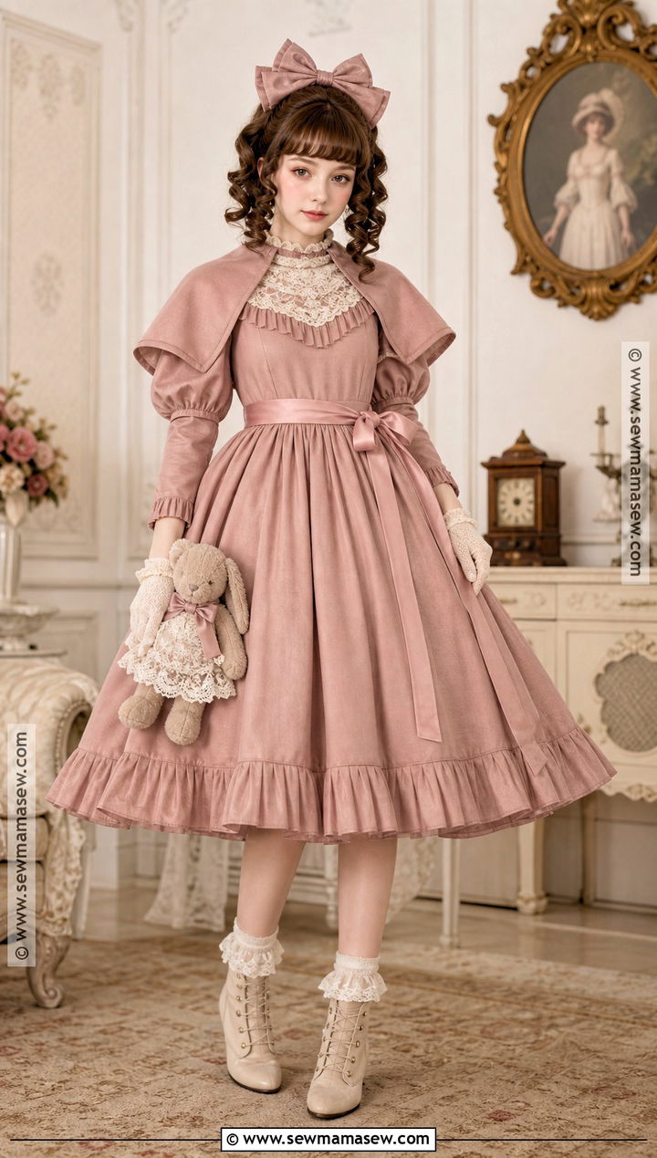 Victorian Doll Costume With Lace Collar - 40 aesthetic halloween costumes